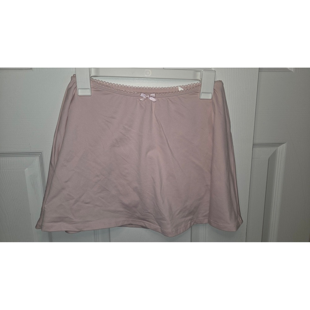 Wild Fable Blush Pink Jersey Skort with Picot Trim and Bow Detail Size M